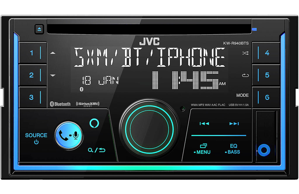 JVC KW-R950BTS Double DIN Bluetooth Stereo Receiver with Built-in Alexa + JVC CS-J620 6.5" 2-Way Coaxial Car Audio 600 Watt Speaker Pair