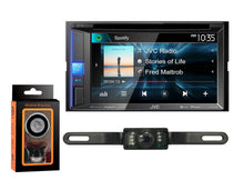 Load image into Gallery viewer, JVC KW-V250BT Car DVD CD Receiver 6.2&quot; Monitor w/Bluetooth/13-Band EQ + Absolute CAM600 Rearview Camera &amp; Magnet Phone Holder