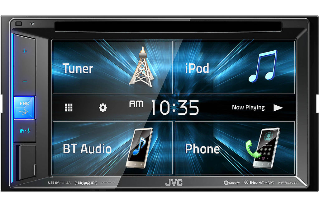 JVC KW-V250BT Car DVD CD Receiver 6.2" Monitor w/Bluetooth/13-Band EQ+JVC CS-DF6920 6"x9" DF Series 2-Way Coaxial Car Speakers+Free Magnet Phone Holder
