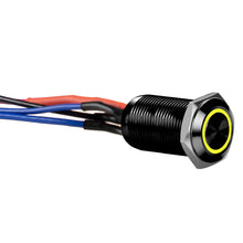Load image into Gallery viewer, Install Bay LB12Y-2 Black 12MM Round Illuminated Latching Switch Yellow Qty 2