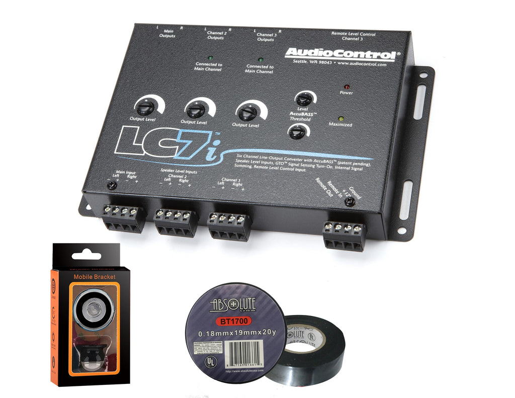 AudioControl LC7i 6-channel line output converter+ Free Absolute Electrical Tape+ Phone Holder