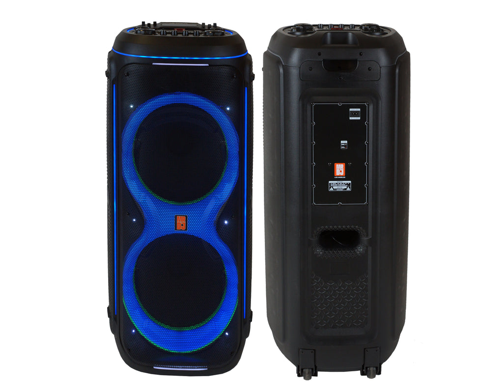 MR DJ LOS ANGELES Dual 15” Powered Rechargeable Bluetooth DJ Speaker 6000W Active PA System