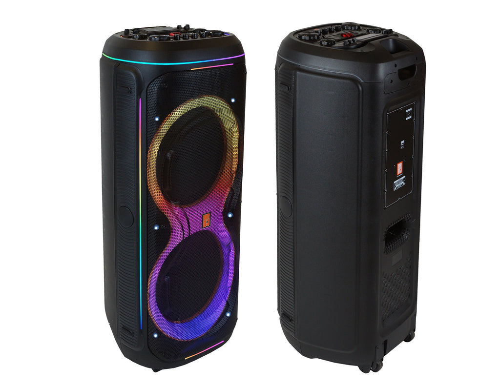MR DJ LOS ANGELES Dual 15” Powered Rechargeable Bluetooth DJ Speaker 6000W Active PA System