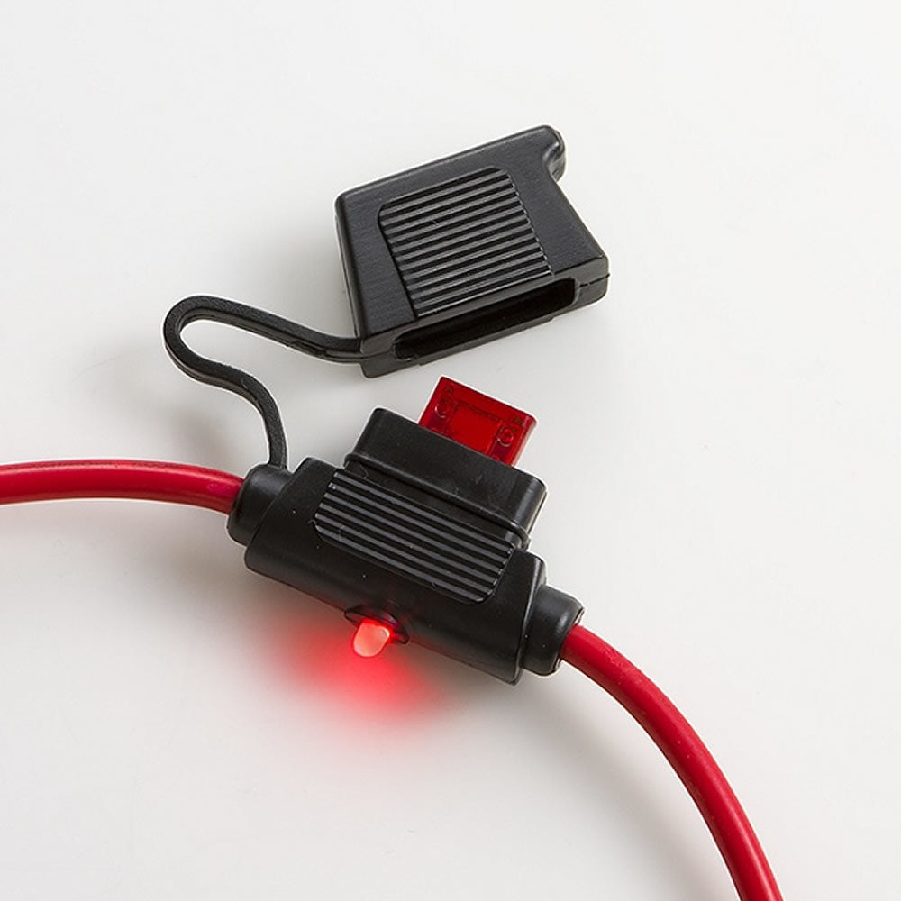 Install Bay LPM-04B-I-12R In-line Fuse Holder With Indicating LEDs - Mini Fuses