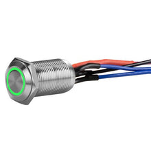 Load image into Gallery viewer, Install Bay LS12G-2 Silver 12MM Round Illuminated Latching Switch Green Qty 2