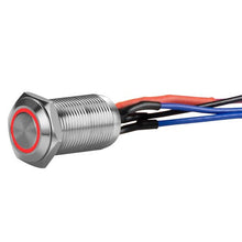 Load image into Gallery viewer, Install Bay LS12R-2 Silver 12MM Round Illuminated Latching Switch Red Qty 2