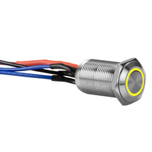 Charger l'image dans la galerie, Install Bay LS12Y-2 Silver 12MM Round Illuminated Latching Switch Yellow Qty 2