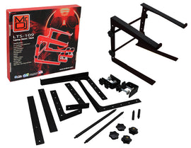 MR DJ LTS109BK Laptop Computer Stand Black Mobile Disc Jockey PC Table Rack Mount Clamp Bracket