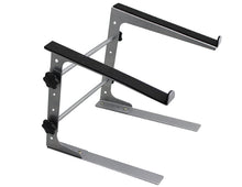 Load image into Gallery viewer, MR DJ LTS109SI Laptop Computer Stand Silver Mobile Disc Jockey PC Table Rack Mount Clamp Bracket