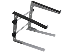 MR DJ LTS109SI Laptop Computer Stand Silver Mobile Disc Jockey PC Table Rack Mount Clamp Bracket