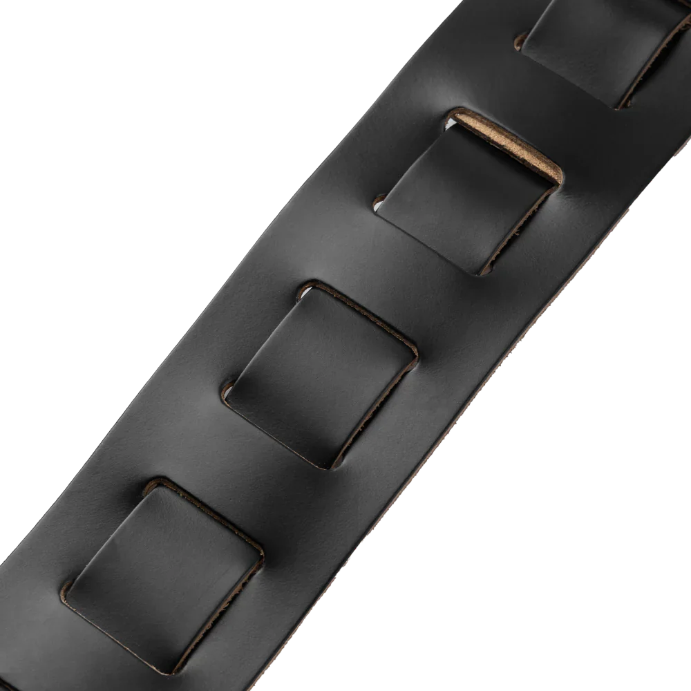 Levy's Leathers M26PD-BLK-XL 3" Wide Amped Leather Series Guitar Strap - Black