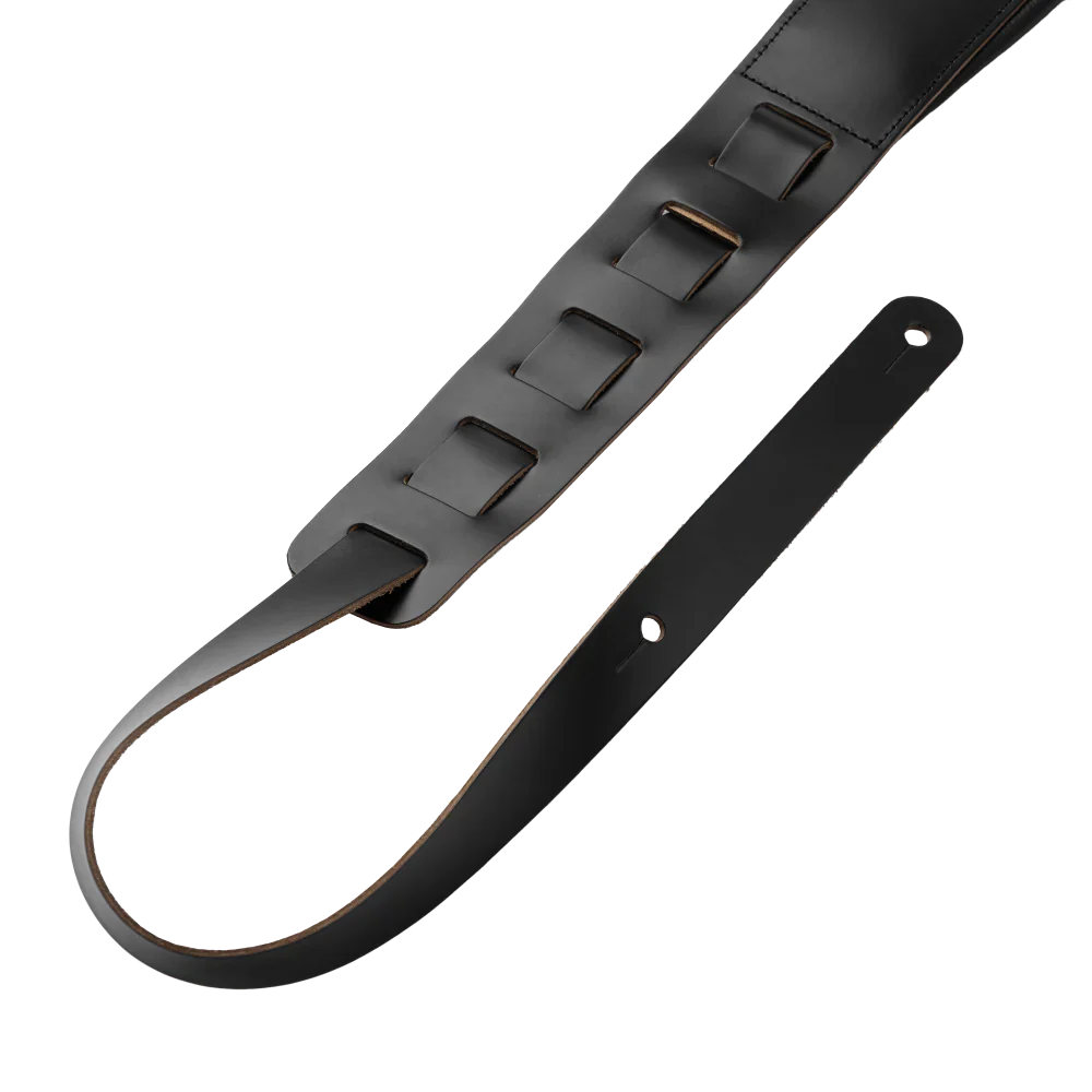 Levy's Leathers M26PD-BLK-ACO 3" Wide Amped Leather Series Guitar Strap - Black