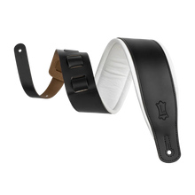 Charger l'image dans la galerie, Levy's Leathers M26PD-BLK_WHT Top Grain Leather Guitar Straps - Black and White Tuxedo
