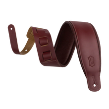 Charger l'image dans la galerie, Levy's Leathers M26PD-BRG-BRG 3" Wide Amped Leather Series Guitar Strap - Burgundy