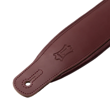 Charger l'image dans la galerie, Levy's Leathers M26PD-BRG-BRG 3" Wide Amped Leather Series Guitar Strap - Burgundy