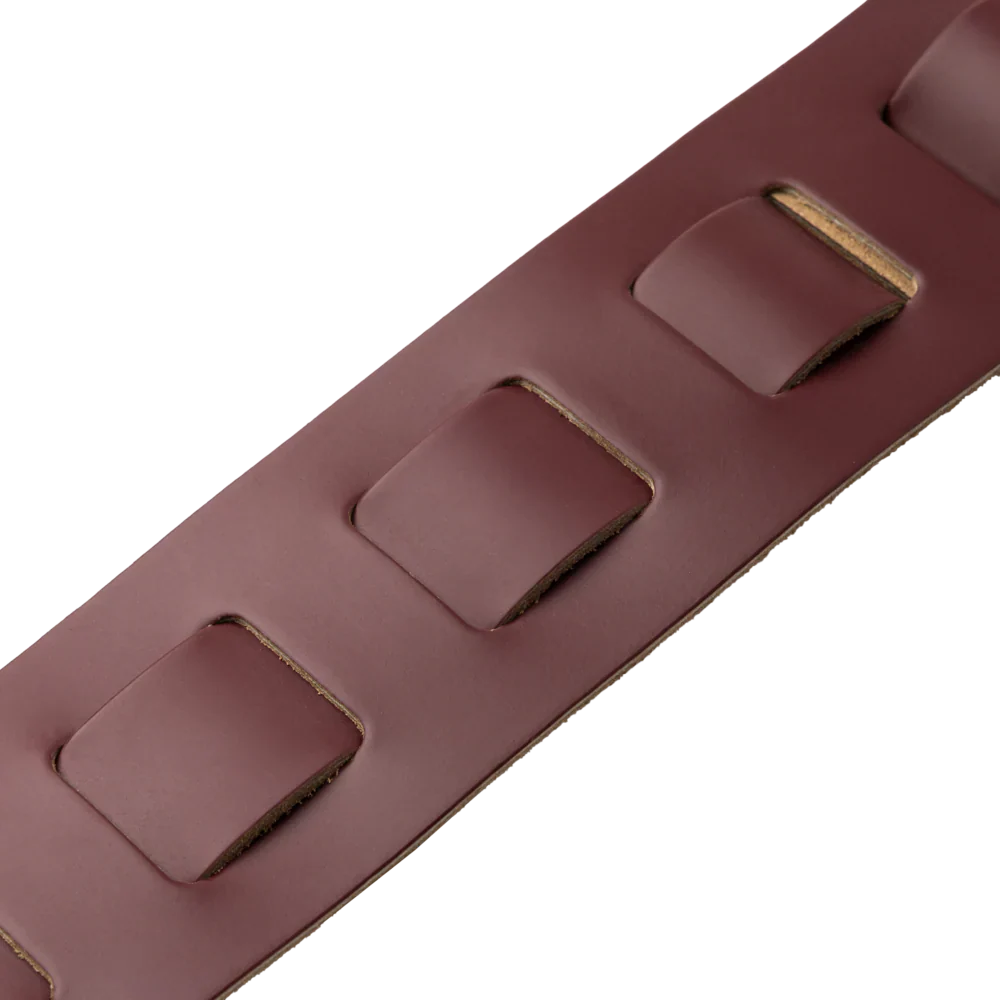 Levy's Leathers M26PD-BRG-BRG 3" Wide Amped Leather Series Guitar Strap - Burgundy