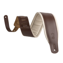 Load image into Gallery viewer, Levy's Leathers M26PD-BRN_CRM 3" Wide Amped Leather Series Guitar Strap