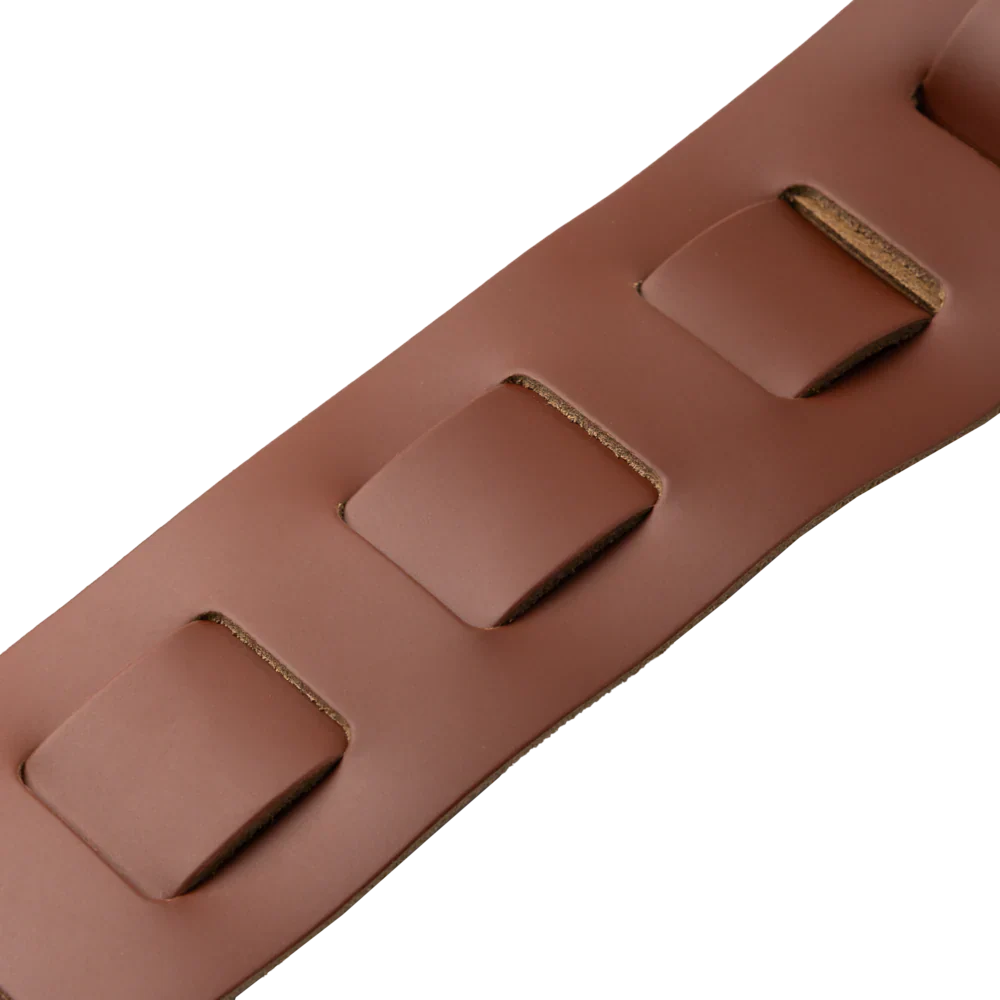 Levy's Leathers M26PD-WAL-BRN 3" Wide Top Grain Leather Guitar Straps - Black and White Tuxedo