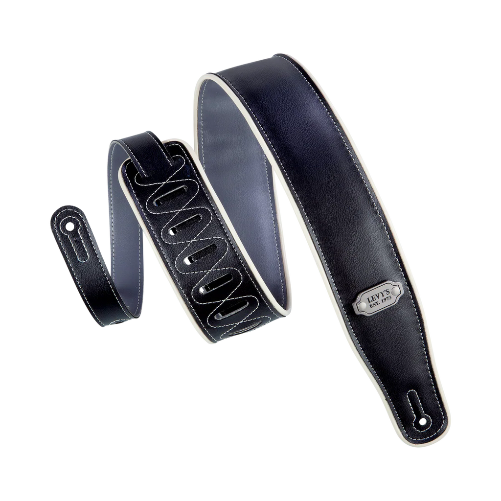 Levy's Leathers M26VCP-BLK_GRY 2.75" Vinyl Guitar Strap - Black, Grey, and Cream