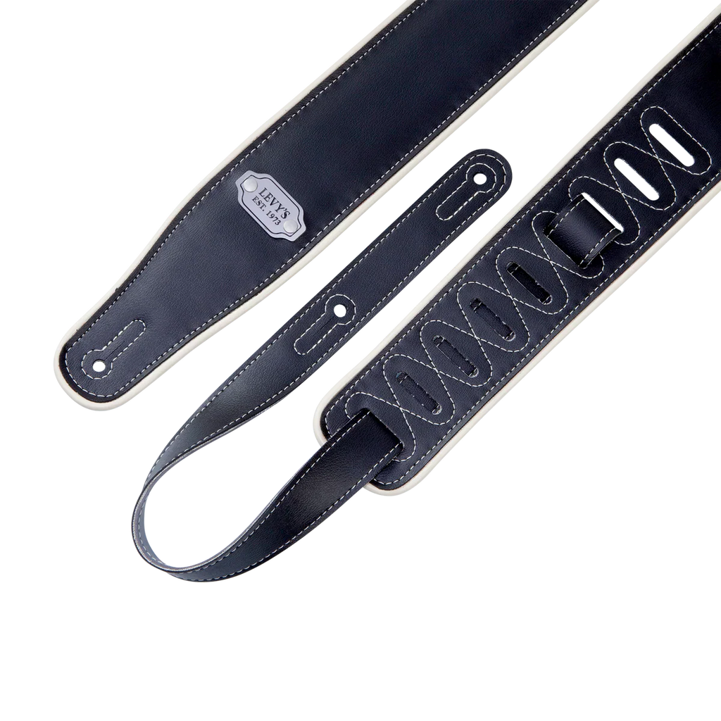 Levy's Leathers M26VCP-BLK_GRY 2.75" Vinyl Guitar Strap - Black, Grey, and Cream