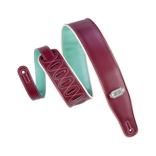 Charger l'image dans la galerie, Levy's Leathers M26VCP-BRG_SEA Reversible Vinyl Guitar Strap - Burgundy Seafoam