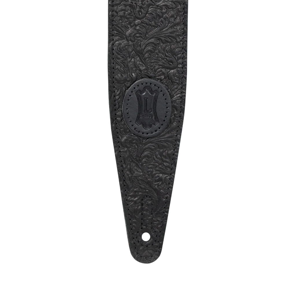 Levy's Leathers M317FCL-BLK Florentine Series Leather Guitar Strap - Black