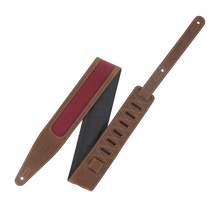 Load image into Gallery viewer, Levy's Leathers M317TRI-BRN-BRG Guitar Strap - Brown, Burgundy