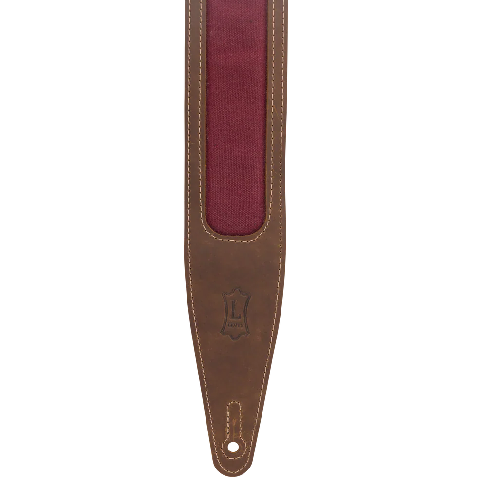 Levy's Leathers M317TRI-BRN-BRG Guitar Strap - Brown, Burgundy
