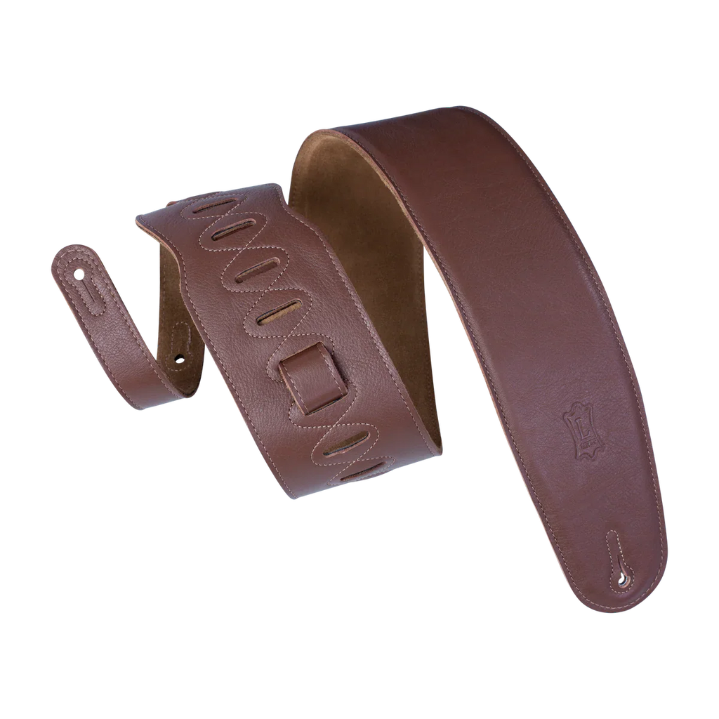 Levy's Leathers M4GF-BRN Genuine Garment Leather Bass Guitar Strap - Brown