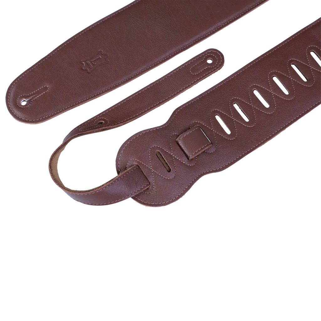 Levy's Leathers M4GF-BRN Genuine Garment Leather Bass Guitar Strap - Brown