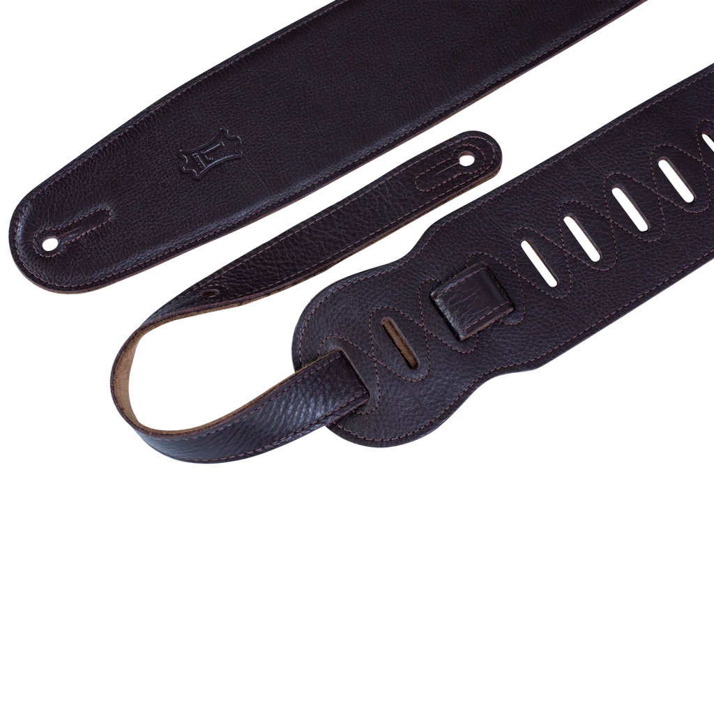 Levy's Leathers M4GF-DBR Genuine Garment Leather Bass Guitar Strap - Dark Brown
