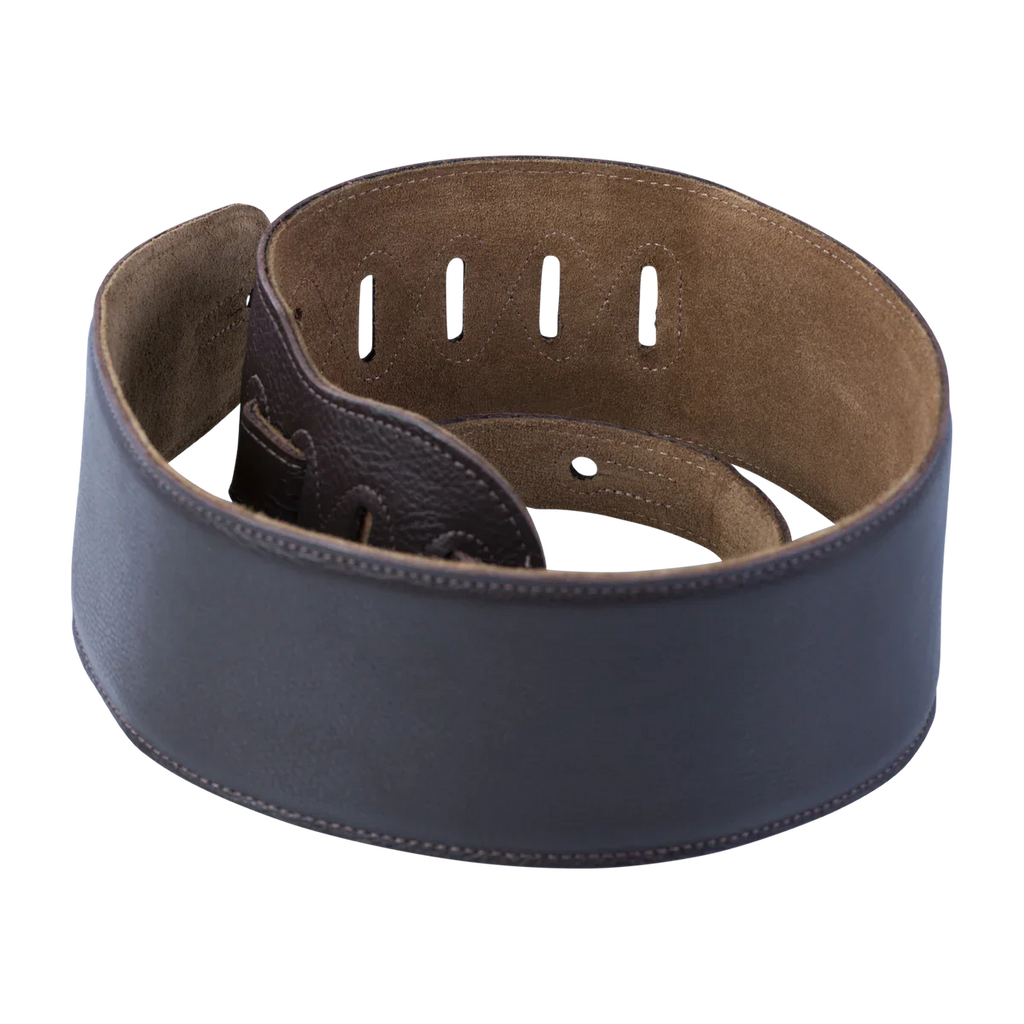 Levy's Leathers M4GF-DBR Genuine Garment Leather Bass Guitar Strap - Dark Brown