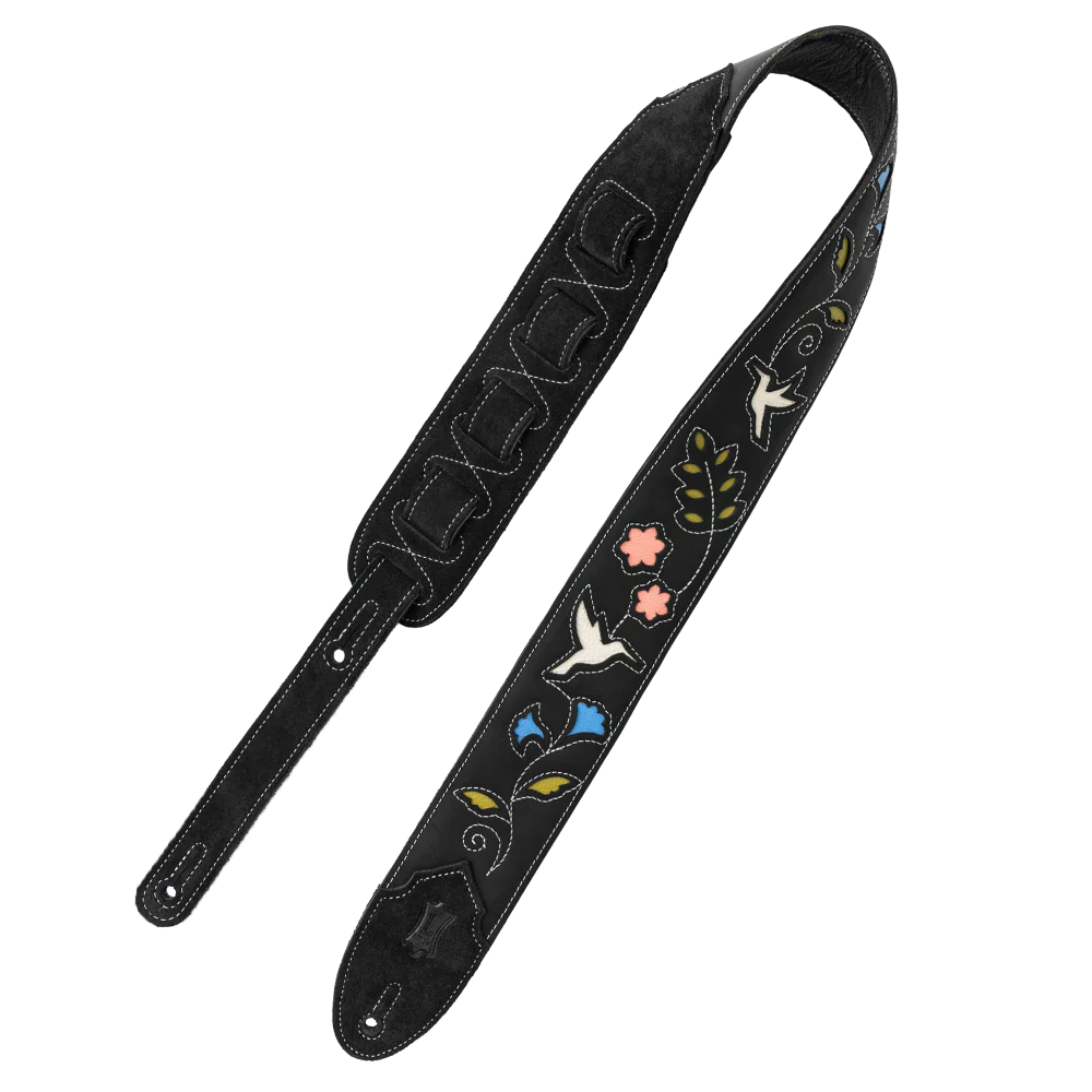 Levy's Leathers M4HB-BLK Sunbird Series Guitar Strap - Hummingbird Design