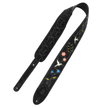 Load image into Gallery viewer, Levy's Leathers M4HB-BLK Sunbird Series Guitar Strap - Hummingbird Design