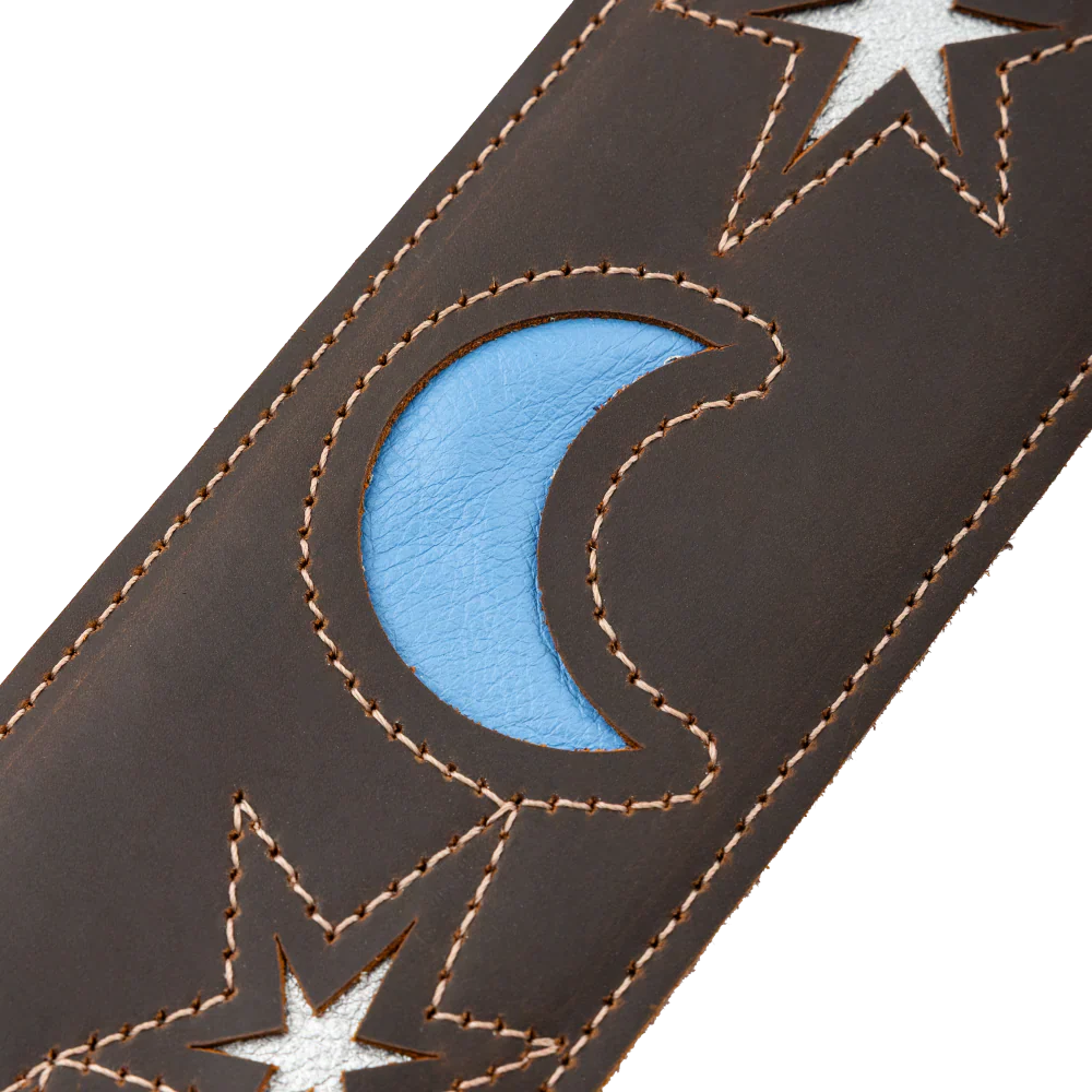 Levy's Leathers M4MN-DBR Sunbird Series Guitar Strap Hummingbird Design - Dark Brown