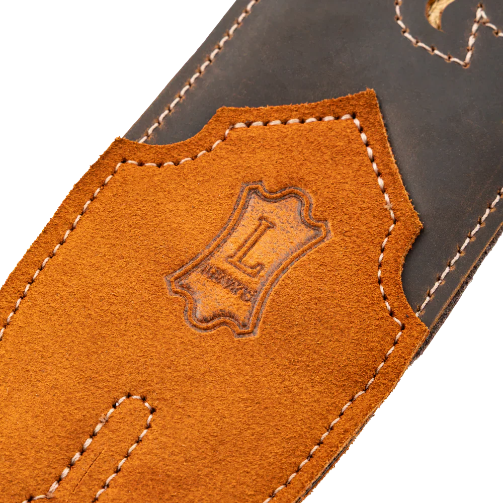 Levy's Leathers M4MN-DBR Sunbird Series Guitar Strap Hummingbird Design - Dark Brown