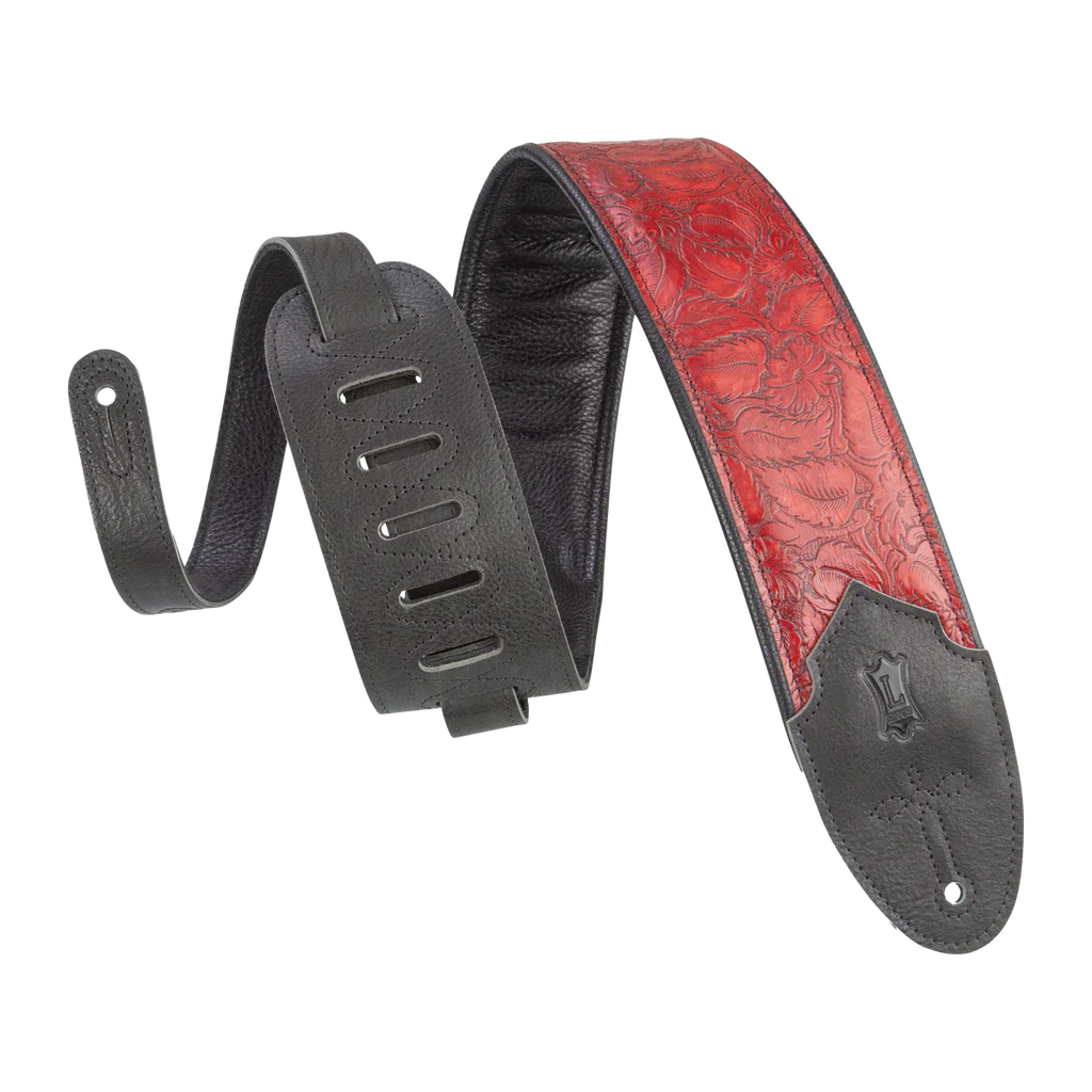 Levy's Leathers M4WP-003 Sundance Series 3" Wide Embossed Leather Guitar Strap