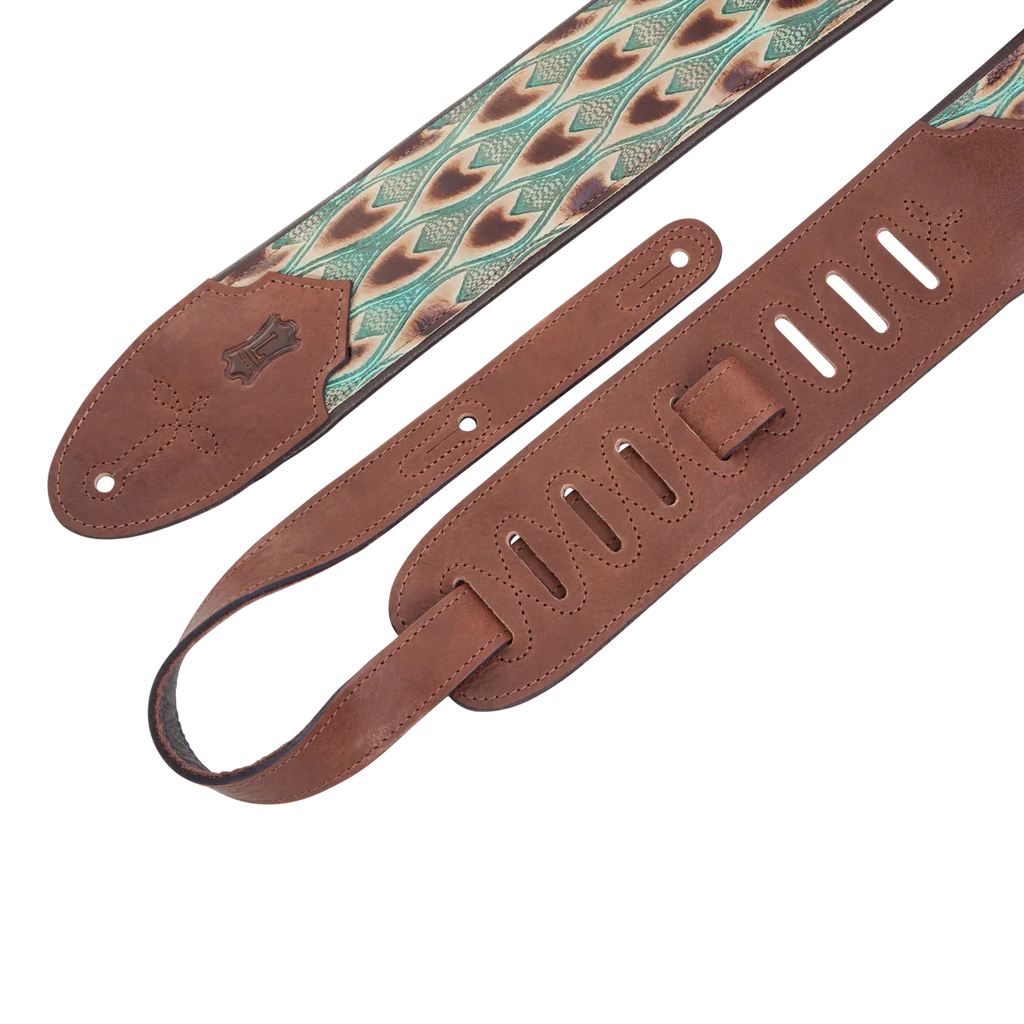 Levy's Leathers M4WP-004 Sundance Series 3" Wide Embossed Leather Guitar Strap