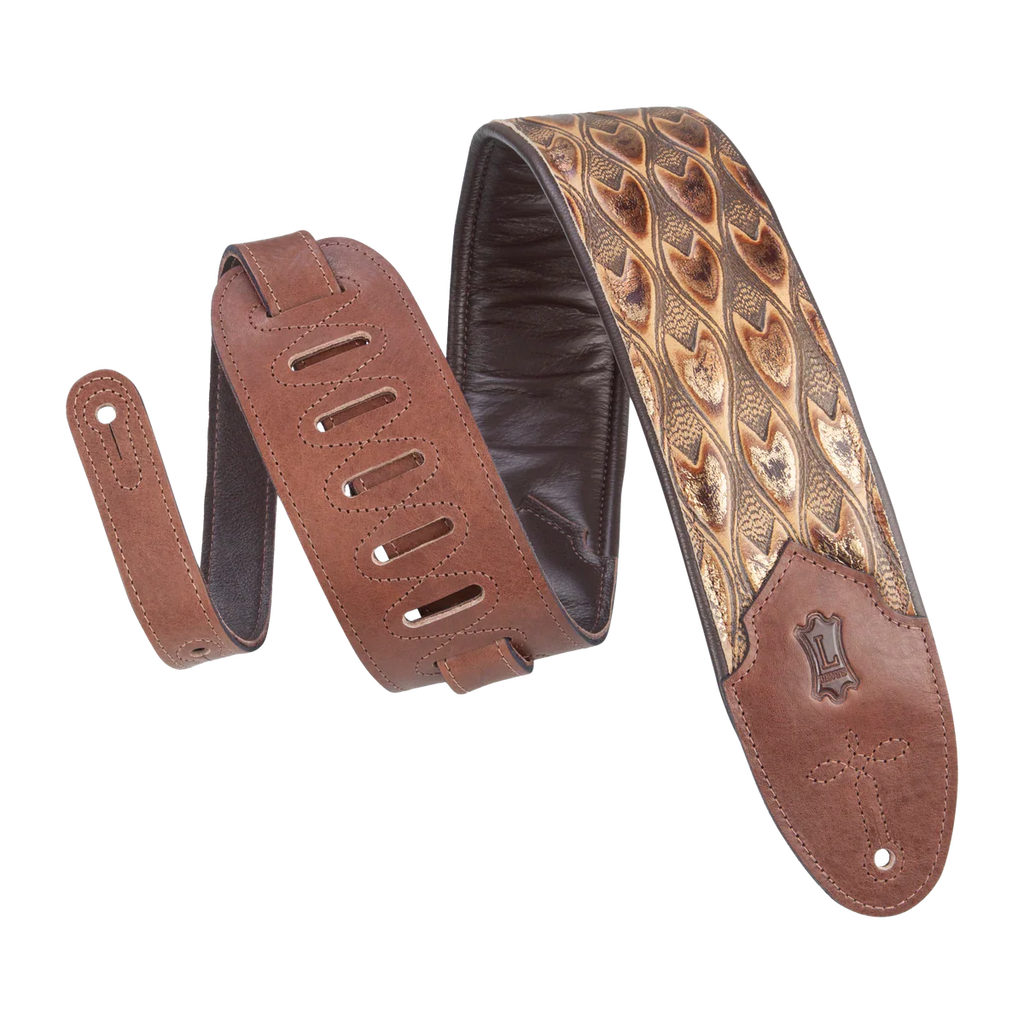 Levy's Leathers M4WP-005 Sundance Series 3" Wide Embossed Leather Guitar Strap