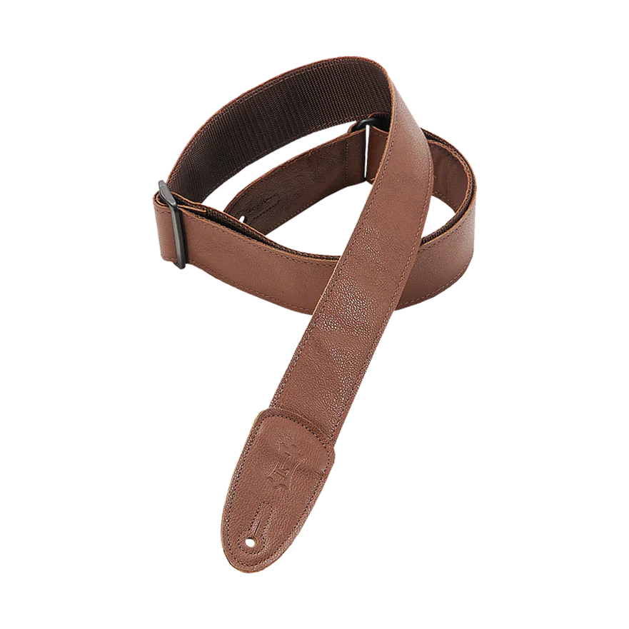Levy's Leathers M7GP-BRN 2" Wide Black Garment Leather Guitar Strap - Brown