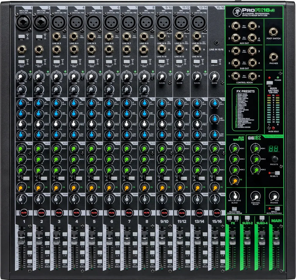 Mackie CR4-XBT Studio Monitor + ProFX16v3 16-CH Mixer USB Effects