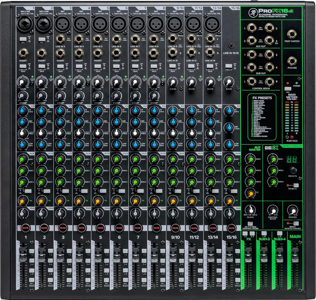 Mackie CR5-XBT Bluetooth Studio Monitor + ProFX16v3 16-Ch Mixer USB Effects