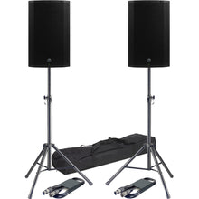 Charger l'image dans la galerie, 2 Mackie Thump215XT 1400W Boosted 15" Powered Speaker &amp; MR DJ Speaker Stand &amp; 12' XLR Cables