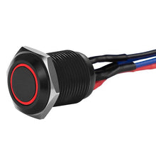 Load image into Gallery viewer, Install Bay MB12R-2 Black 12MM Round Illuminated Momentary Switches Red Qty 2