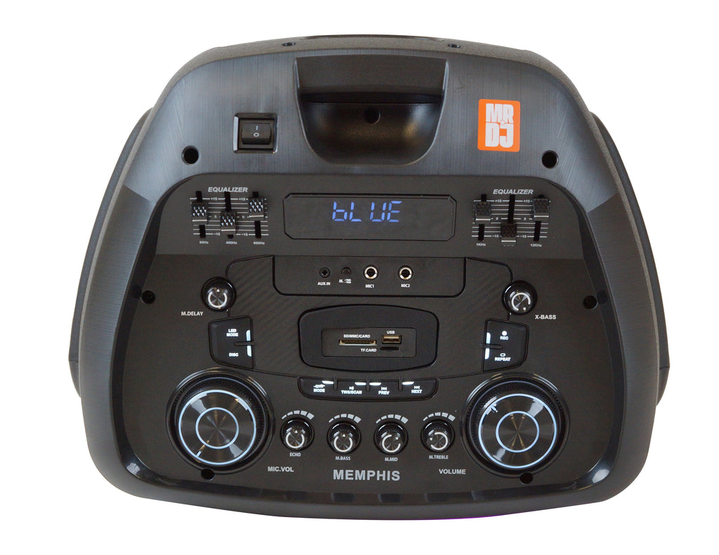2 MR DJ MEMPHIS Dual 15” Powered Bluetooth DJ Speaker 6000W Active PA System