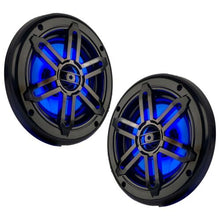 Charger l&#39;image dans la galerie, Power Acoustik MFL-65WB 6.5″ Waterproof Marine Coaxial Speakers w/ Built-In LEDs