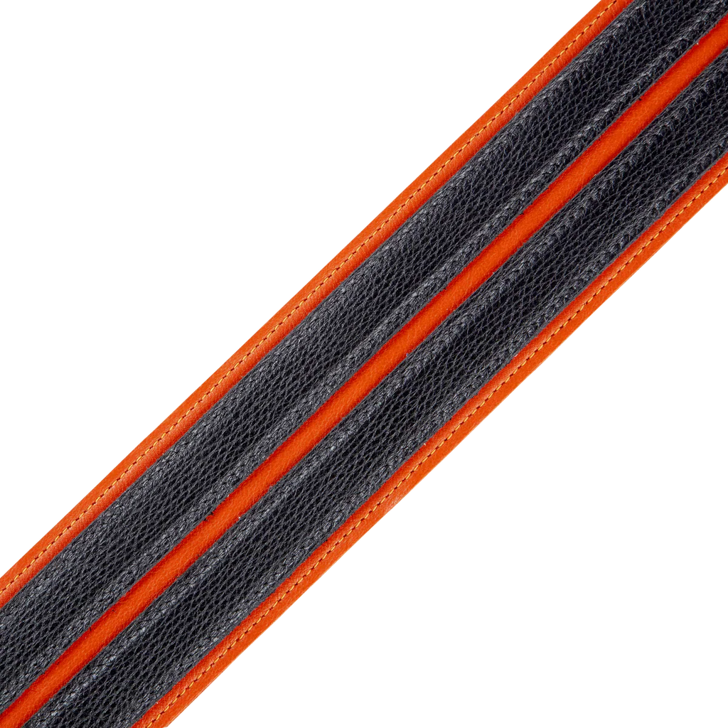 Levy's Leathers MG317DRS-ORG_BLK 2.5" Garment Leather Guitar Strap - Black and Orange