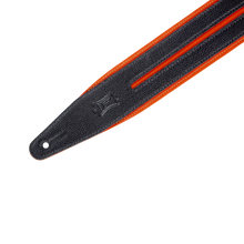 Load image into Gallery viewer, Levy's Leathers MG317DRS-ORG_BLK 2.5" Garment Leather Guitar Strap - Black and Orange
