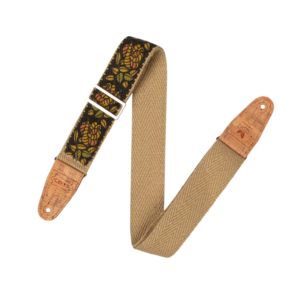 Levy's Leathers MH8P-010 Hemp Guitar Strap - Yellow, Orange, Black Rosa
