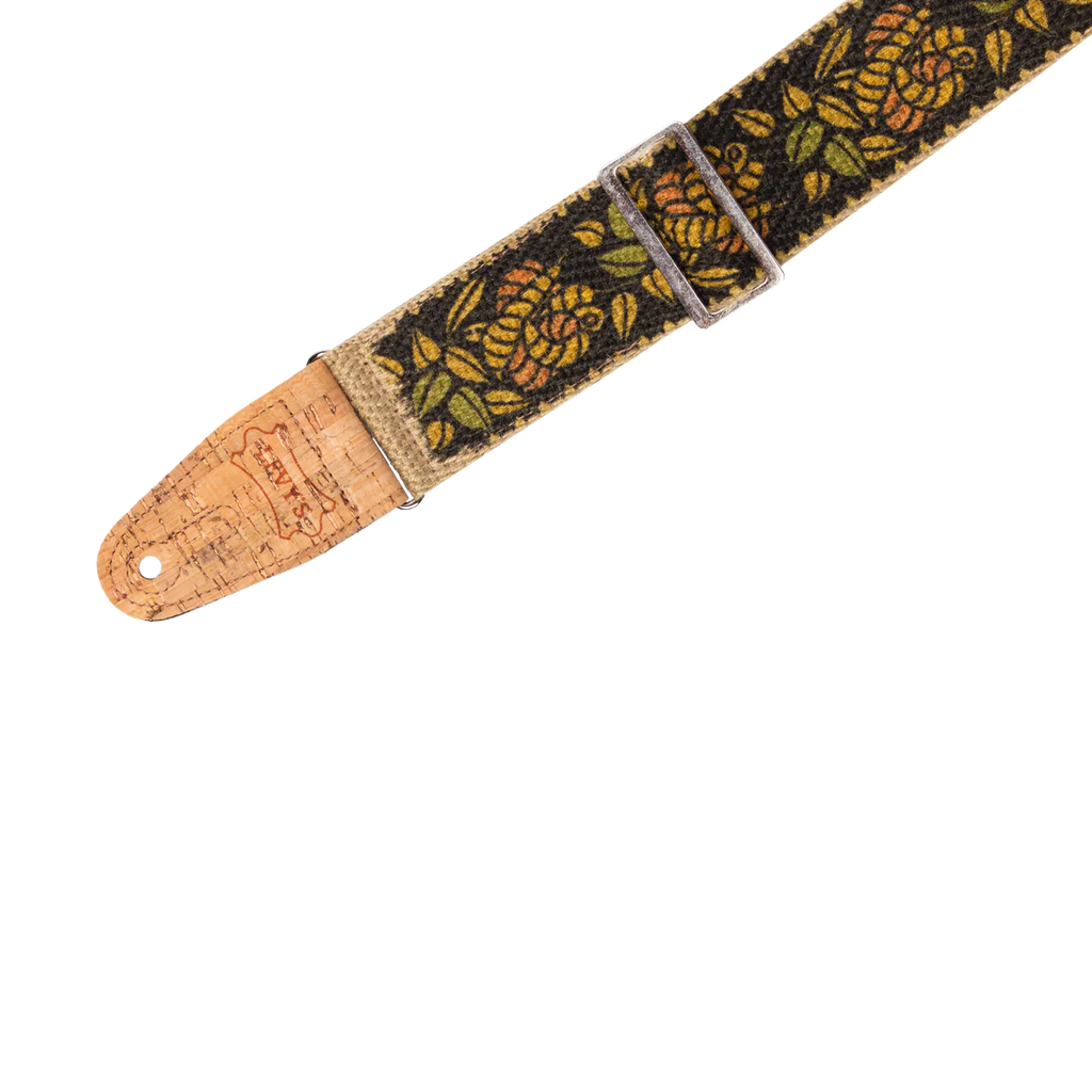 Levy's Leathers MH8P-010 Hemp Guitar Strap - Yellow, Orange, Black Rosa
